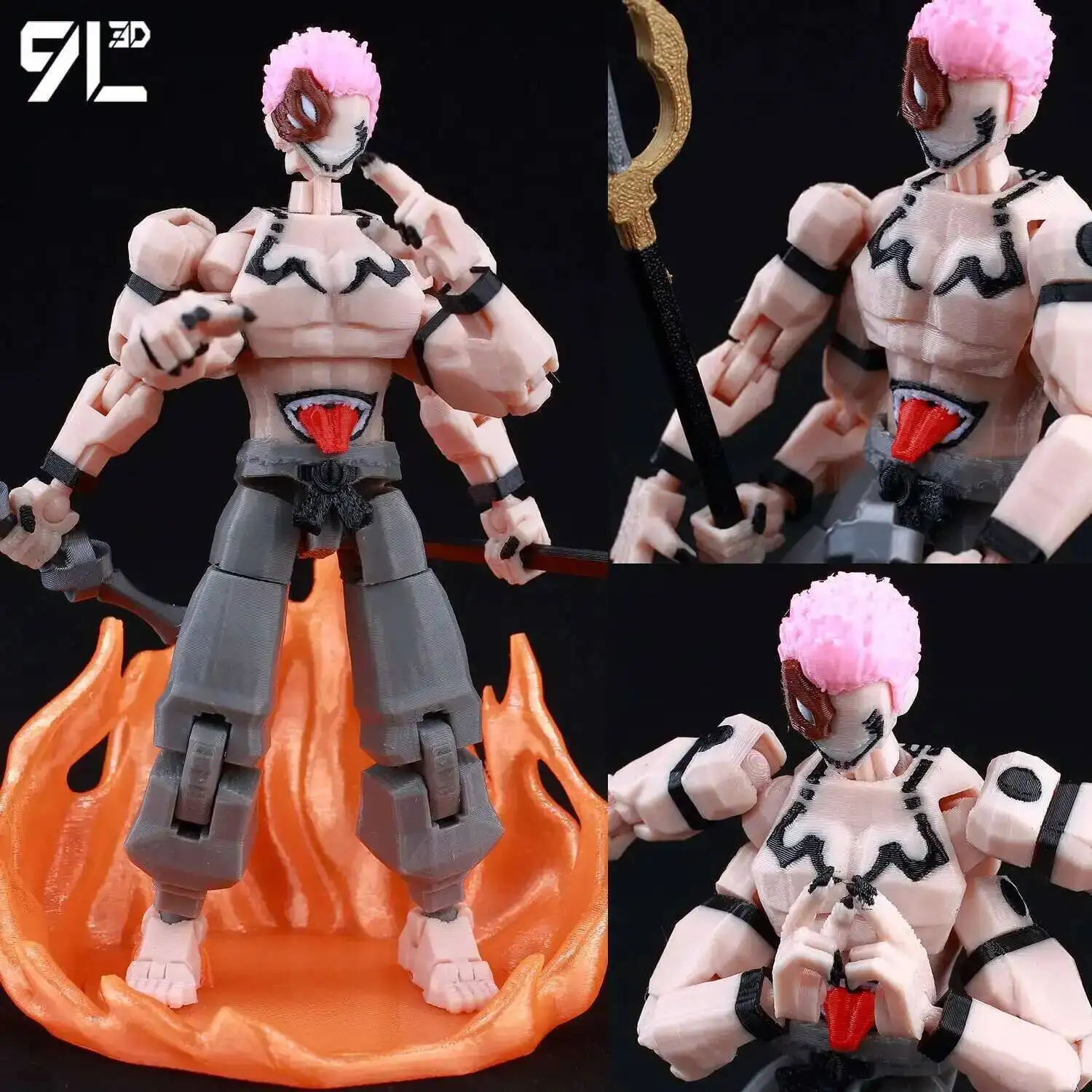 9L 3D Printed Anime Jujutsu Kaisen Sukuna Lucky13 Dummy 13 Movable