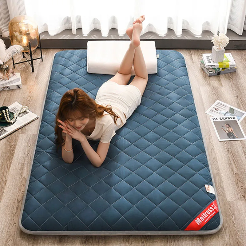 Thickening Mattress Foldable Floor Topper Mat Futon Nap Break Roll Up Tatami Bed Sleeping Mat For Home Family Bedroom Supplies
