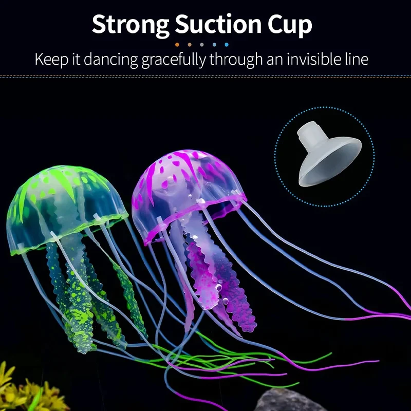 Simulated Jellyfish Fish Tank Decoration For Fish Tank Aquarium Scenery Emit Fluorescence at Night