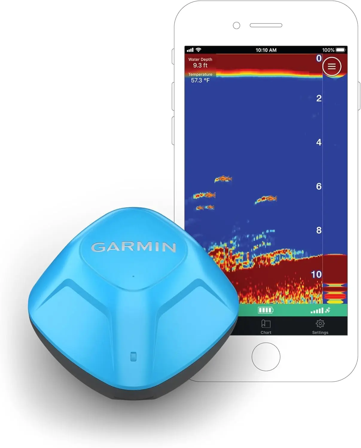 Castable Sonar with , Pair with Mobile Device and Cast from Anywhere, Reel in to Locate and Display Fish on Smartphone or Tab