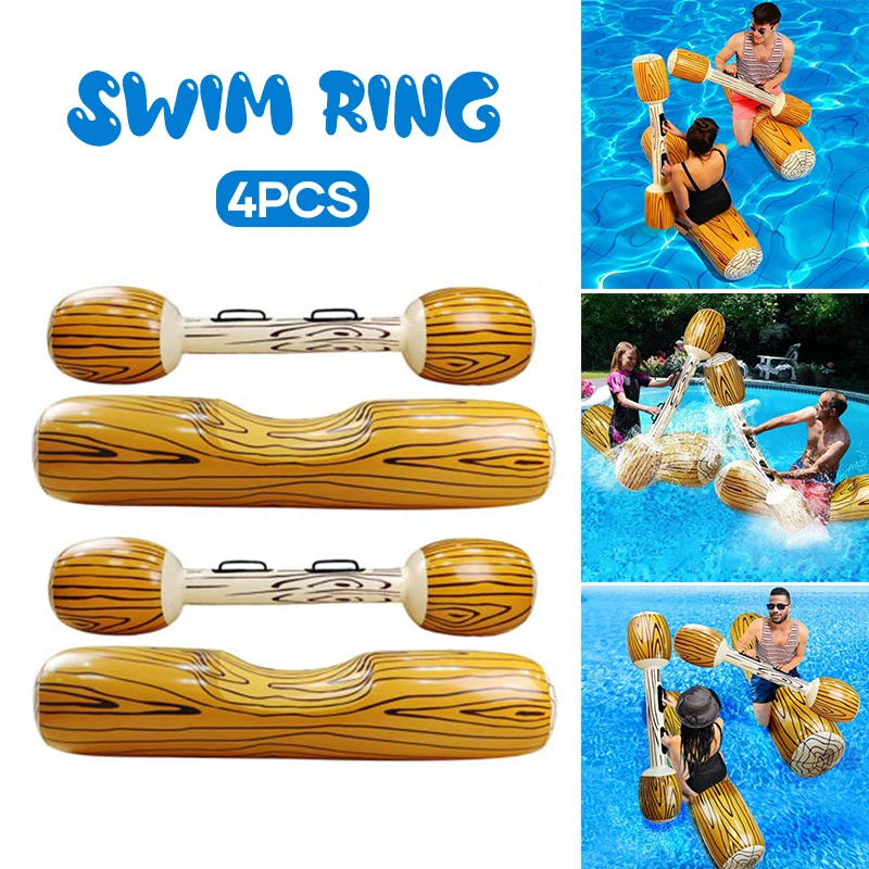 Inflatable Pool Float Rafts Row Toys Swimming Rings for Children Party 4Pcs