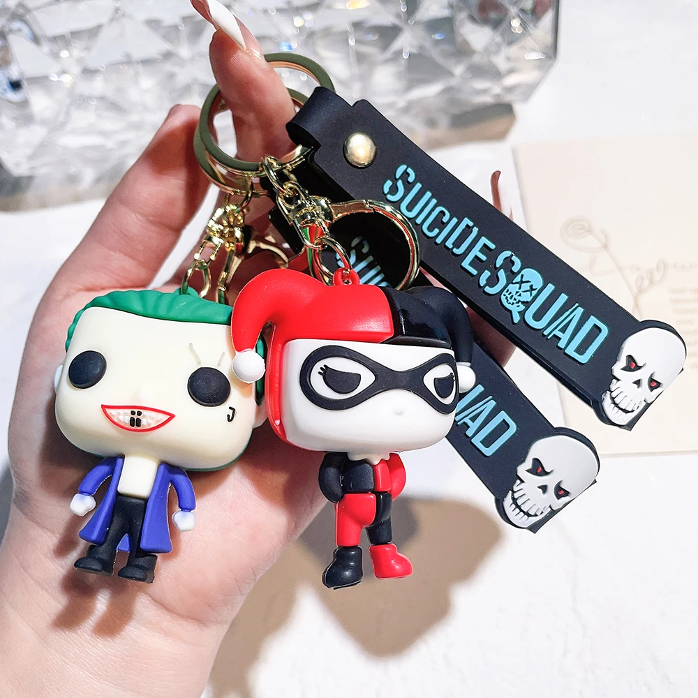 FunkoPop！KEY CHAIN JOKER HARLEYQUINN Suicide Squad The Joker & Harley Quinn Keychain Vinyl Action