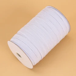 High Elastic Latex Knitted Waistband - Black & White Elastic Band - Wide 3mm length 200y (White)