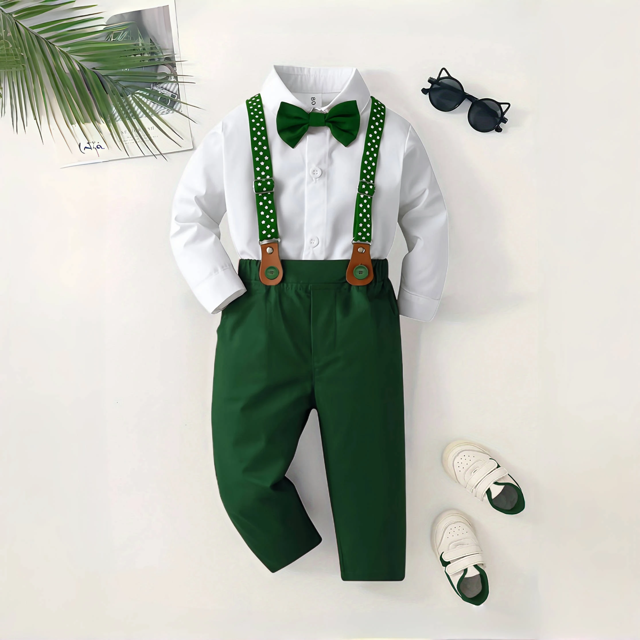 Christmas Outfit for 1-7 Years Boys Long Sleeve Solid 4PCS Sets Kid Gentleman Birthday Cotton Clothing Star Suspender Baby Suit kids clothing set,boys clothing set
