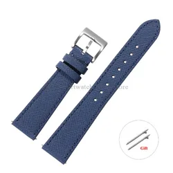 Premium Leather Watch Strap with Quick Release - 18mm/20mm - 20mm (Blue)