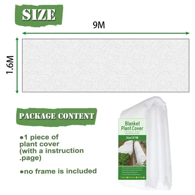 1Pc 1,6X9M Kerti Zöldség Rovar Háló Borító Szövet Burkolat Téli Fagyvédelemhez Napkártya Védelme - Image 6