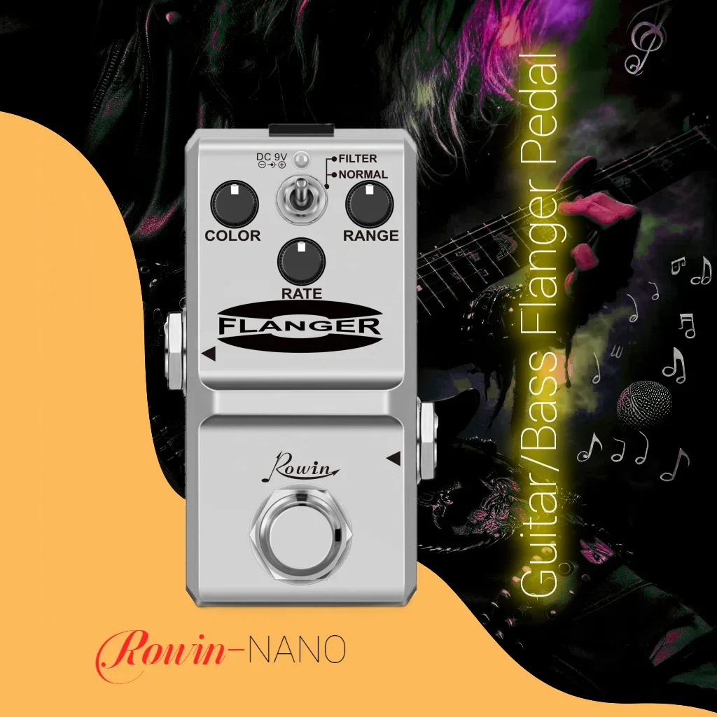 Rowin Bass Guitar Effect Flanger Pedal Shoegaze Flange Mini