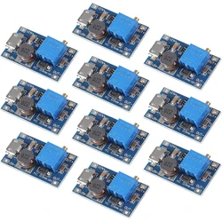 MT3608 Adjustable Voltage Regulator Pack - 10pcs Boost Converter Modules with Micro USB Type - C Connection - 2A (10pcs micro usb)