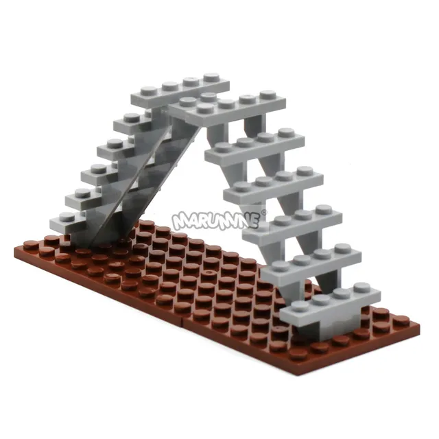 Marumine Staircase MOC Bricks 7x4x6 House Stairs 5PCS Straight Open 30134 Steps Ladder Modular My City Building Block Particles 3