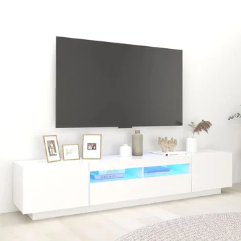 TV-Schrank with LED-Leuchten Wei? 200x35x40cm 1