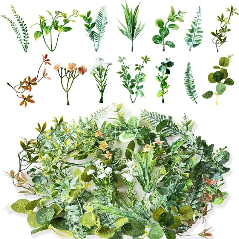Green Artificial Leaf Garland for Home & Party Decor, DIY Crafts, and Festive Wreaths