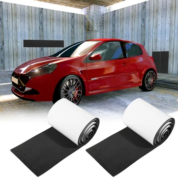 X Autohaux-차량용 차고 벽 범퍼 프로텍터, 충돌 방지 방수 블랙 화이트, 2000x200x6.5mm 1 개, 2 개