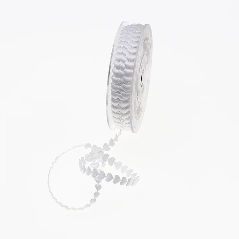 20 m weißes rotes Herz mit Ultraschallprägung, Satinbänder, Valentinstag, Hochzeit, Party, Geschenkverpackung, handgefertigtes Kunsthandwerk, Accessoire, Heimdekoration – Detail 6