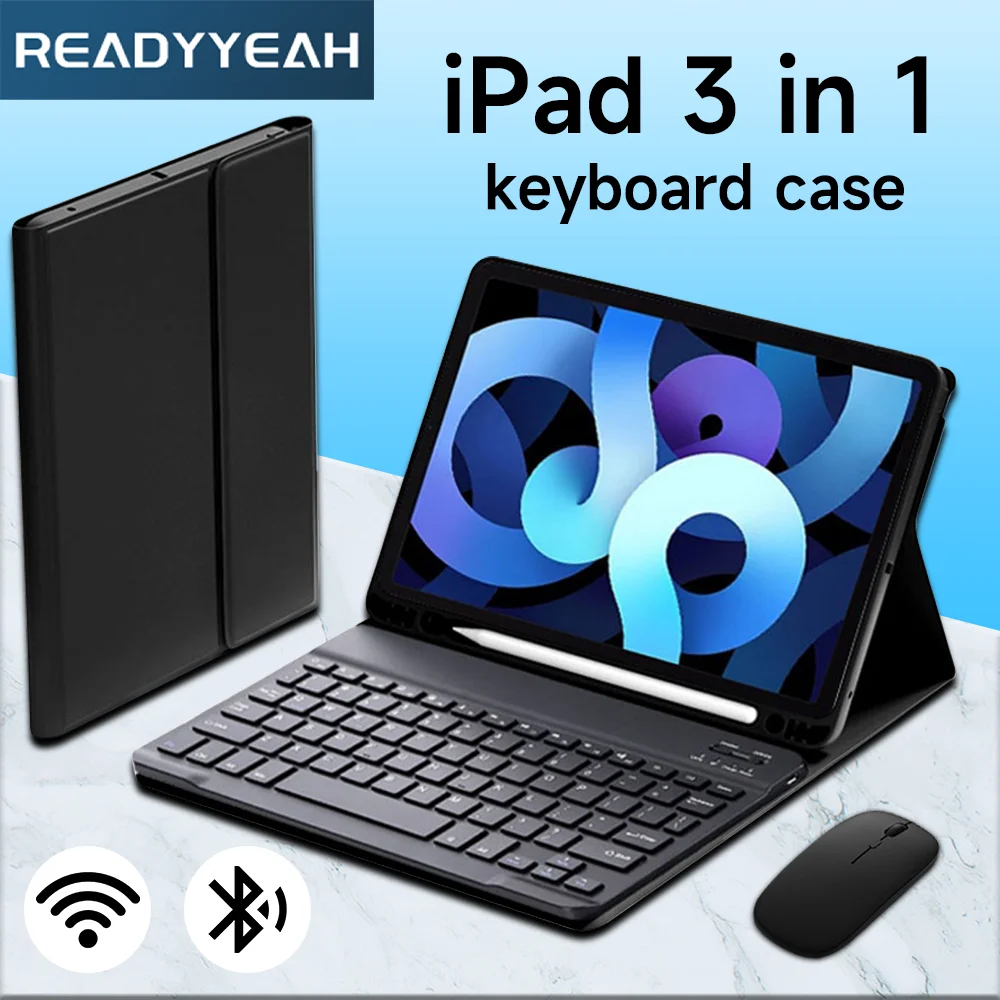 para Ipad Case Pro 11 20232023 ar 5th Funda com Mouse Teclado Bluetooth para Ipad 10th Geração Case com Tampa da Bandeja Caneta