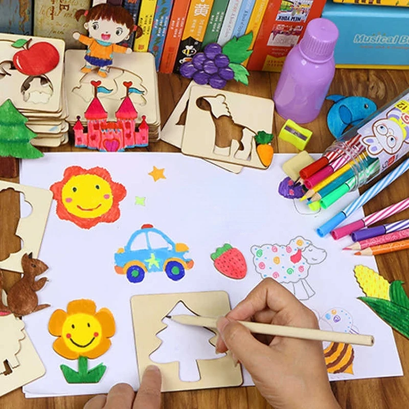 Montessori Wooden DIY Drawing Set 4