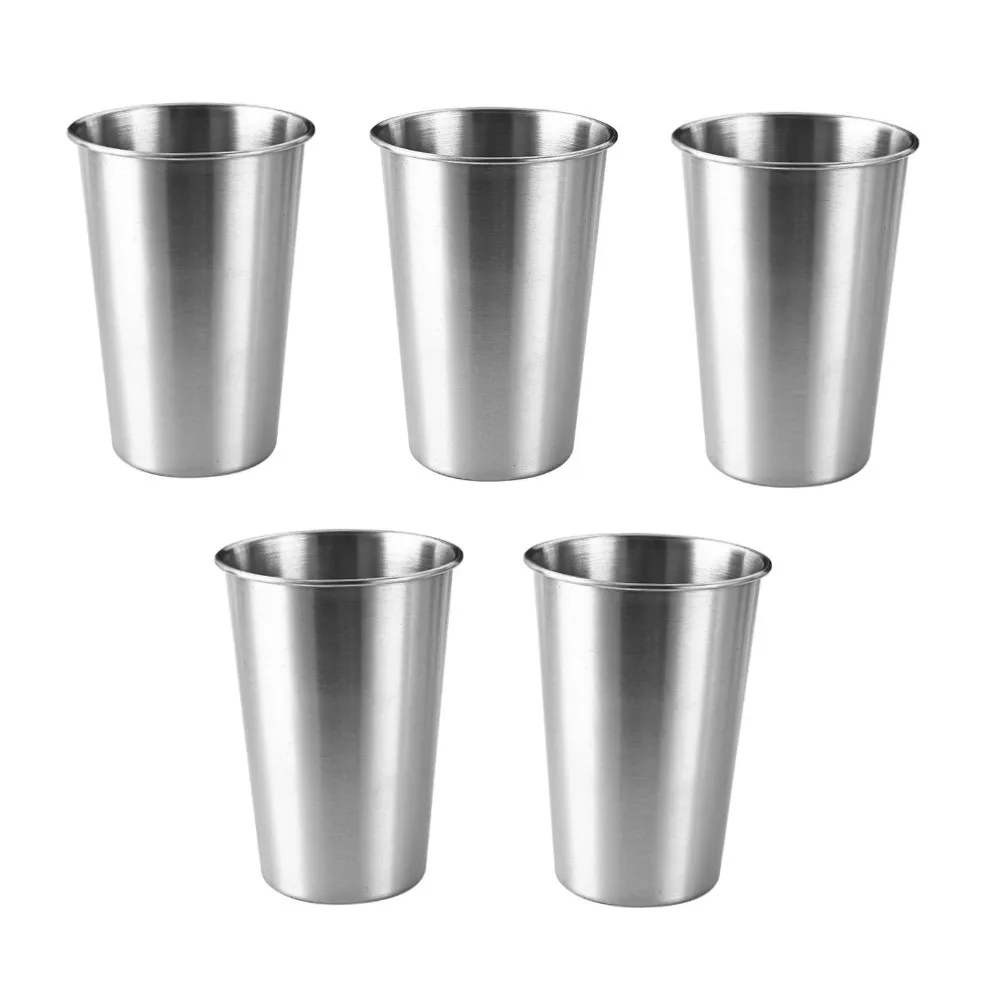 

5pcs Stainless Steel Beer Cup For Beer Coffee Tea Wine Whisky Traveling Camping Party Spare Parts Drinking Mug Kit