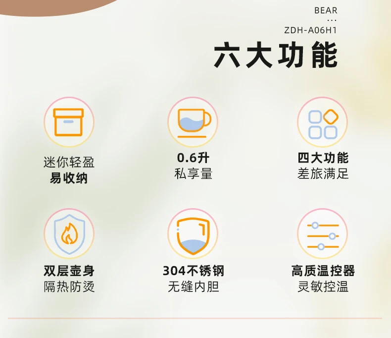 Description Picture 3 of item220V Portable Electric Kettle with Travel Thermos and Bear Design