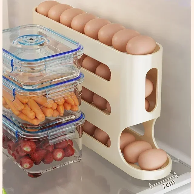 2-4-layer Slide Egg Storage Box Ladder Style Egg Box Storage Refrigerator Side Door Large Capacity Automatic Egg Rolling Machine 2
