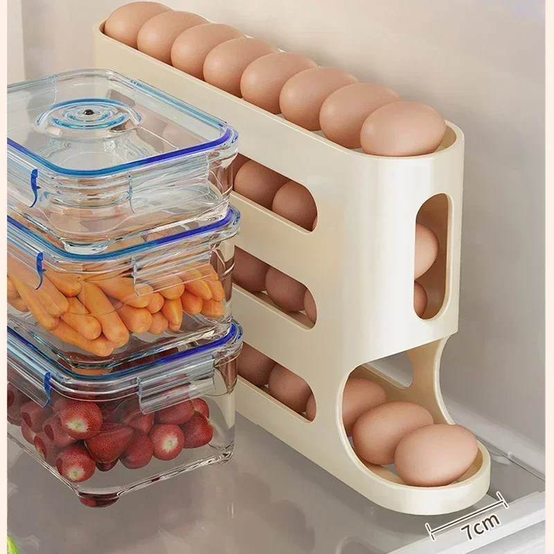 4-layer Slide Egg Storage Box Ladder Style Egg Box Storage Refrigerator Side Door Large Capacity Automatic Egg Rolling Machine 3