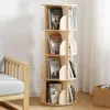 Rotating Bookshelf Tower, 4 Tier 360 Display Spinning Bookshelf, Solid Wood Narrow Book Shelf Organizer for Kid Adult 1