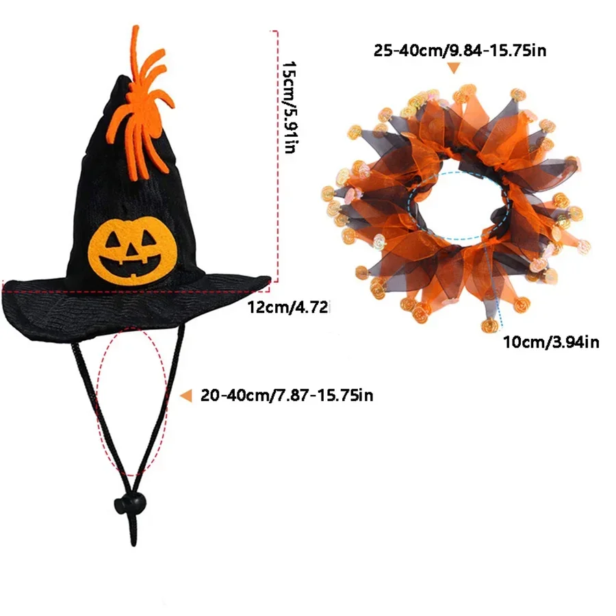 1pcs Halloween hat scarf set, skull pattern, cat cape hat set, accessories