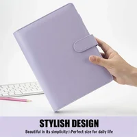 A5 PU Leather Binder Budget 6 Ring Notebook with Stylish Design ,Personal Organizer Binder Cover with Magnetic Buckle Closure 4