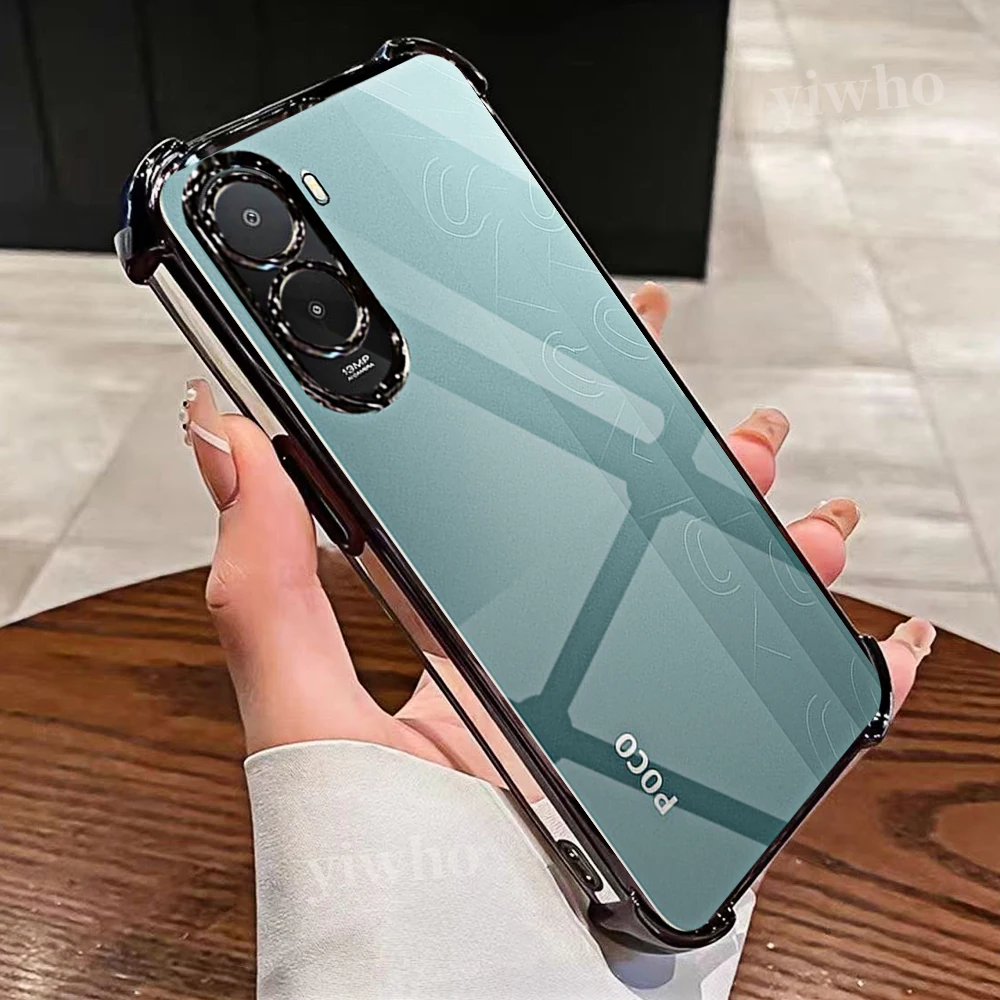 Sleek Transparent Black Phone Case with Soft TPU Protective Cover