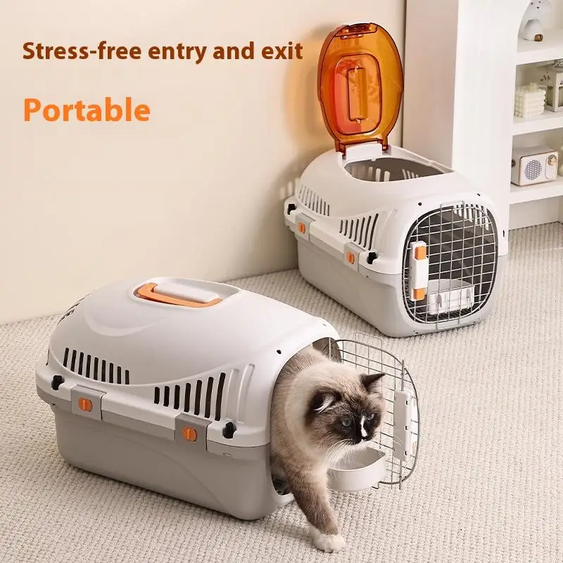 New Cat Air Box Portable Cat Cage Pet Carrier Outdoor Transport