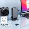 12 in 1 Type C Adapter Docking Station 4K HDMI-Compatible VGA RJ45 3.5mm Jack SD TF Card USB 3.0 Hub 100W PD for Macbook Laptop 4