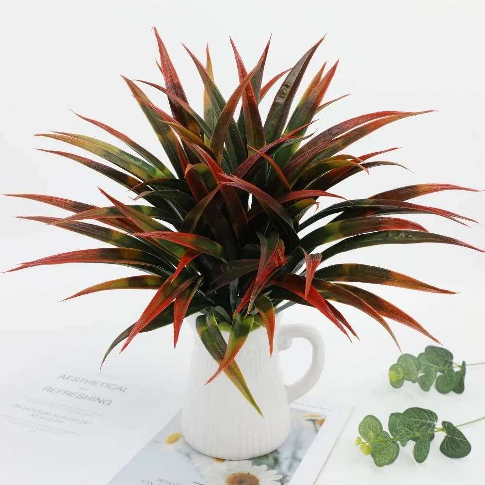 Realistische 42cm Künstliche Orchideenblätter Simulation DIY Künstliche Gladiolen Grüne Plastik Kunstpflanzen für Hochzeiten – Detail 6
