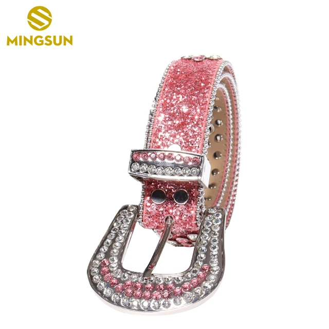 New Luxury Designer Belts Crystal Belt Diamond Buckle Chic Western Cowboy  Style Pink Rhinestones Belts For Women Ceinture Homme - AliExpress