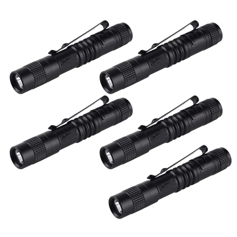 

HOT SALE 5X Flashlight Pen Torch Super Small Mini AAA XPE-R3 LED Lamp Belt Clip Light Pocket Torch With Holster