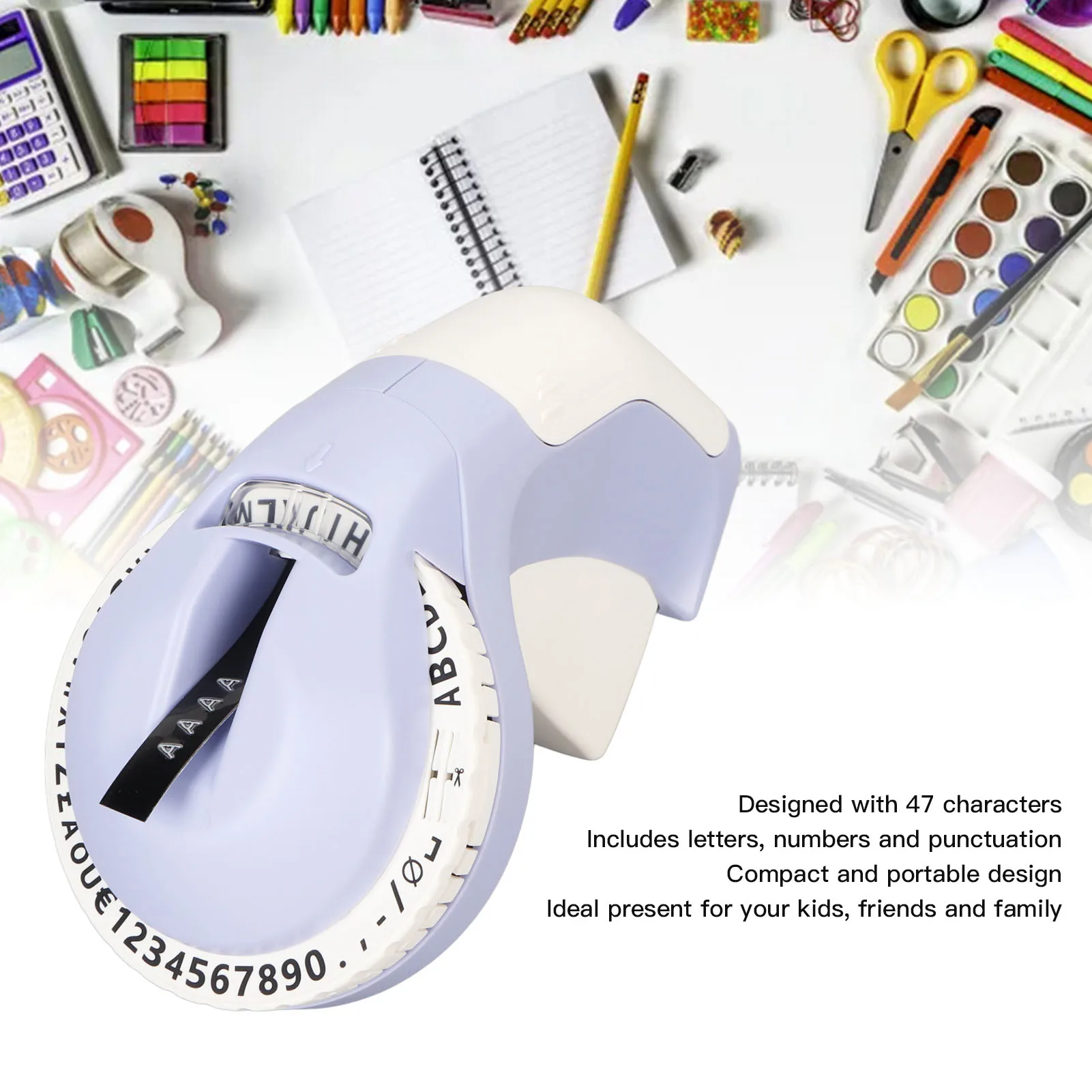 Embossing Label Maker 600dpi 47 Characters Printable 3D Portable Embossed Label Maker Writer with 2 Rolls Tape for Scrapbooking