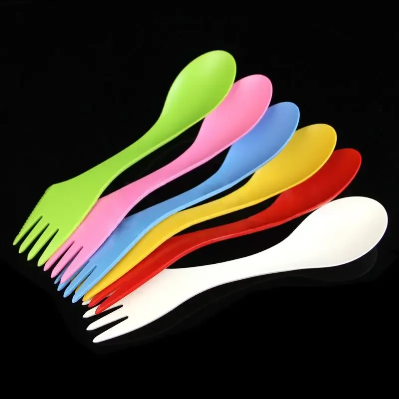 6x Spoon Fork Knife Camping Hiking Utensils Spork Combo Travel Gadget Cutlery camping cutlery,portable tableware,portable cutlery,titanium tableware