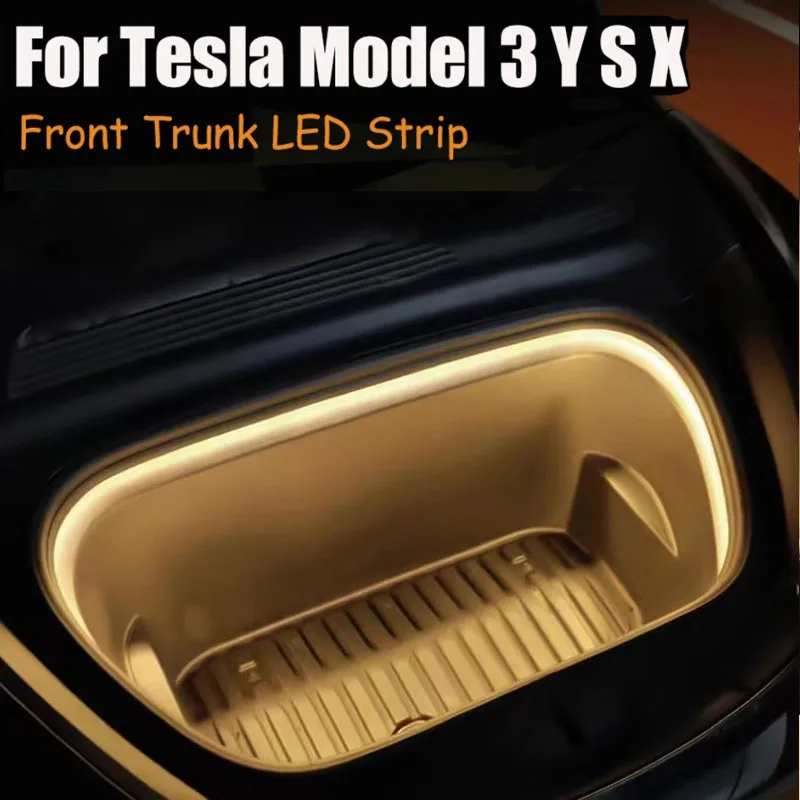 

Car Front Trunk Frunk LED Modified Surround Light Strip For Tesla Model 3 Y S X 2021-2023 Waterproof Flexible Silicone LED Strip