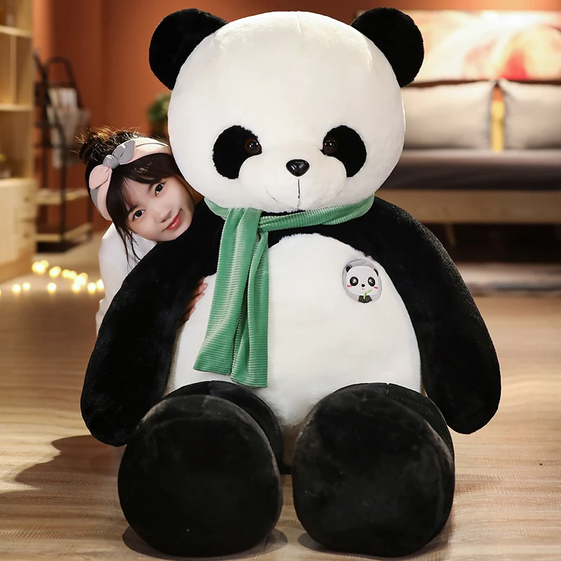 New 1pc 80/100/120CM Lovely Cute Super Stuffed Animal Soft Panda Plush Toy Birthday Christmas Baby Gifts Present Toys For Kids dry hair cap lovely class a super absorbent quick drying lazy baotou towel bath cap