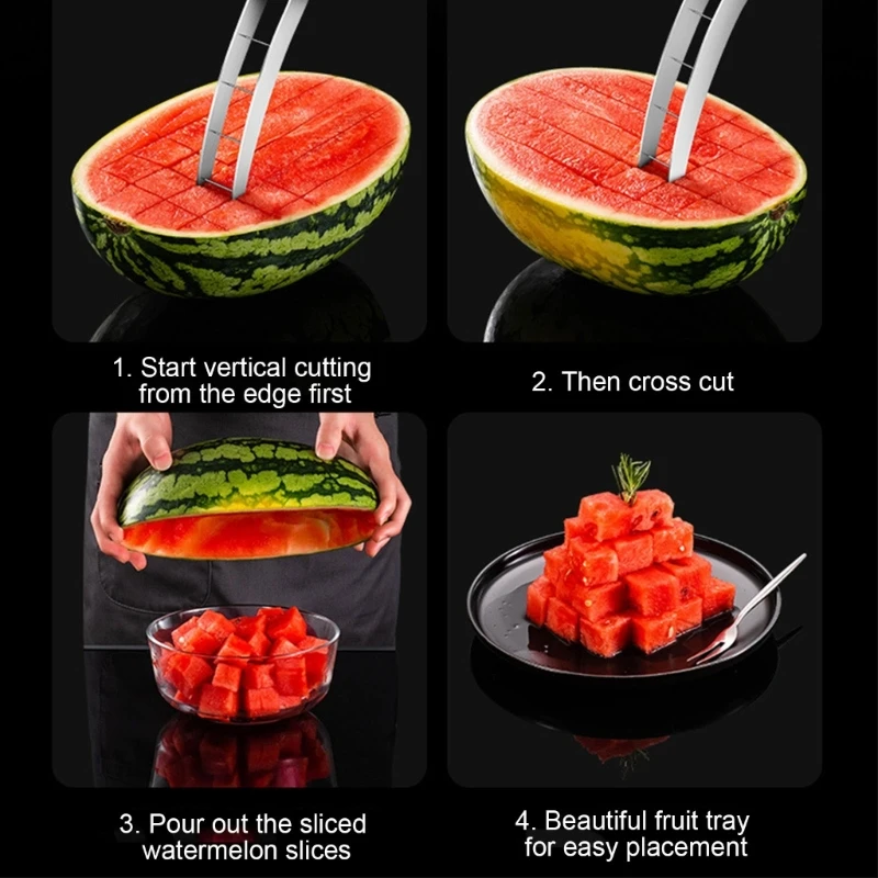 Dropship Professional 4 In 1 Stainless Steel Watermelon Cutter