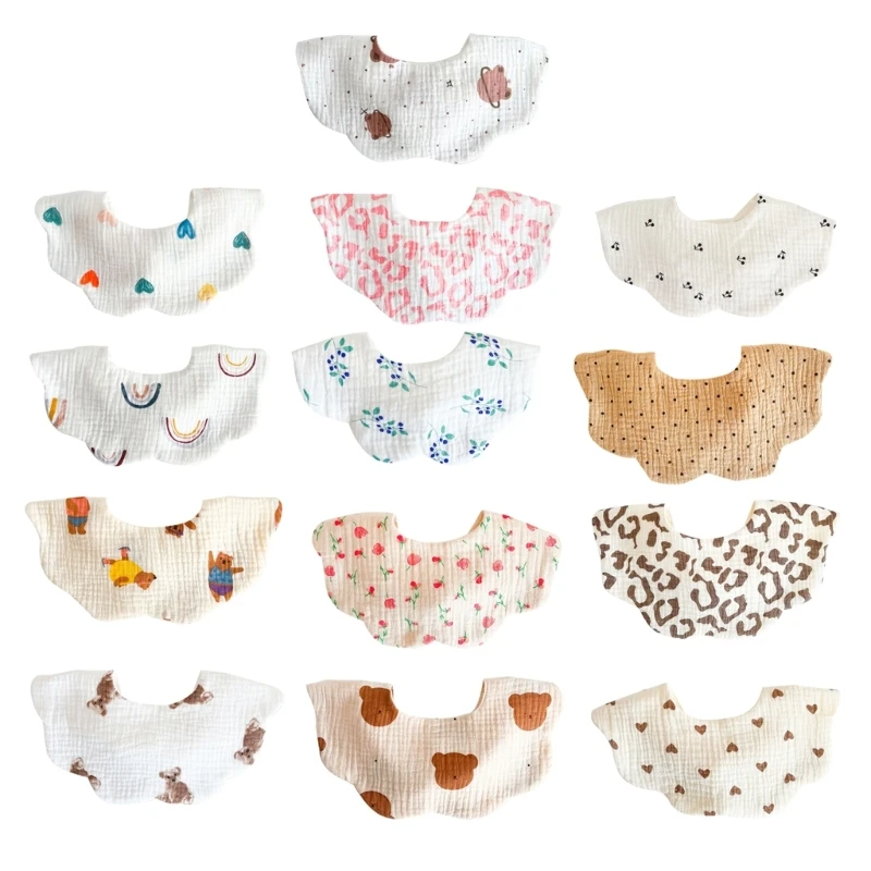 

Newborn Feeding Bib Elegant Flower Bib Baby Neutral Gender Thick Burp Cloth