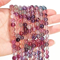 5A High Quality Natural Fluorite Stone Round Loose Spacer 4 6 8mm Pick Size For Jewelry Making Diy Necklace Bracelet Accessory 2