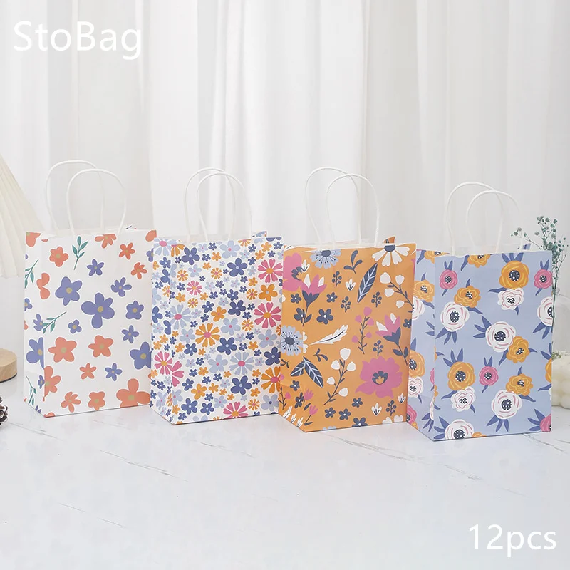 

Бумажные переносные пакеты StoBag в упаковке, Подарочные Цветы, конфеты, игрушки, шоколадное печенье для свадебной вечеринки, украшение на день рождения ребенка
