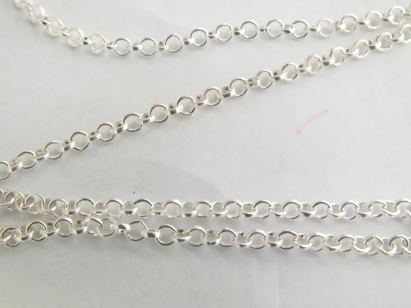 

100M/ 2mm Silver Plated O shape Chain Necklace Jewelry Making DIY