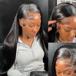 28 30Inch Bone Straight 5x5 4x4 HD Lace Front Human Hair Wig 250 Density PrePlucked Lace Wig Brazilian 360 full Lace Front Wig