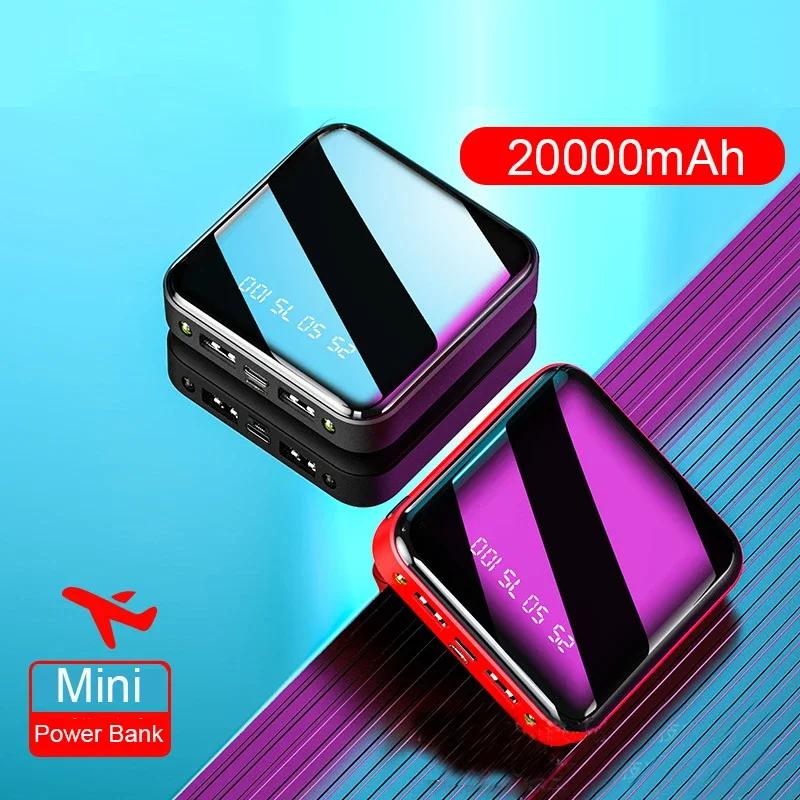 Mini Power Bank 20000Mah Per Xiaomi Mi Powerbank Pover Bank Charger Doppia Porta Usb Batteria Esterna Poverbank Portatile