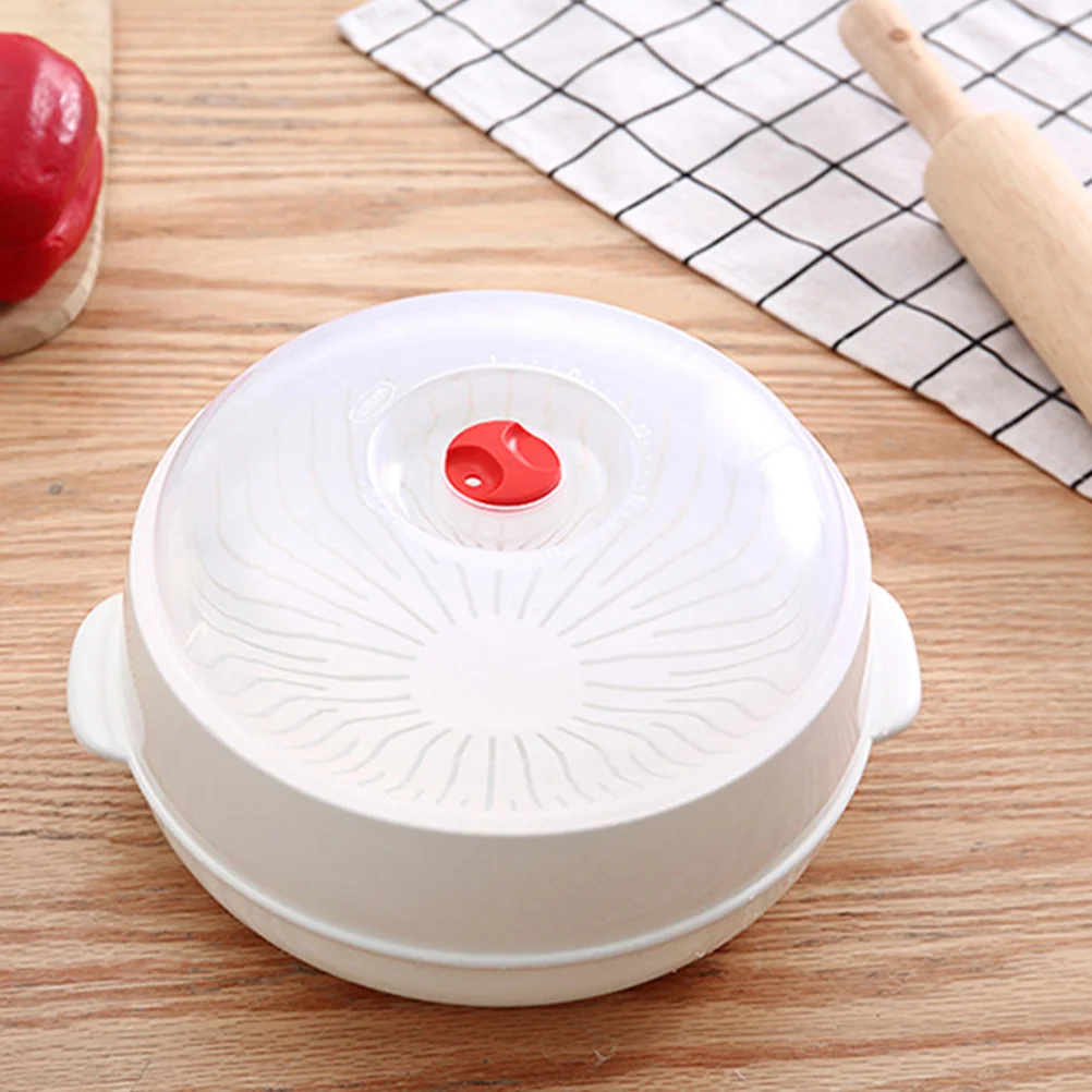 Dinnerware Microwave Steamer Potato Ricer Fish Cooker White Plastic Food Steaming Plate
