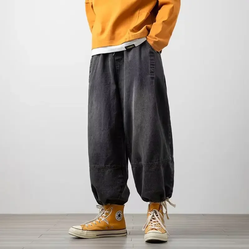 Description Picture 3 of itemTrendy Men's Jeans Loose Fit Straight Leg Wide Leg Pants Hip Hop Style Casual Wear Korean Trendy Fashion