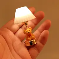 1:12 Dollhouse Table Lamp Scenery Supplies Micro Landscape Furniture Ornaments Metal Desk Light for Kitchen Dining Room Bedroom 1