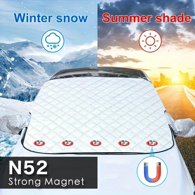 Car Windshield Snow Shield Cover Sun Protection Front Window Frost Sunshade Waterproof Shade Sunshield Suv Sedan Winter Summer 2