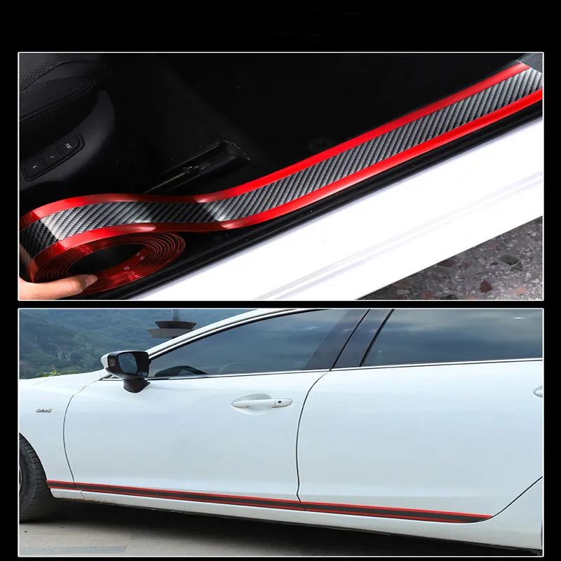 3 Rouleaux Film Protection Seuil Voiture Carbone 5cm X 3m - Anti-rayures, Intérieur/extérieur