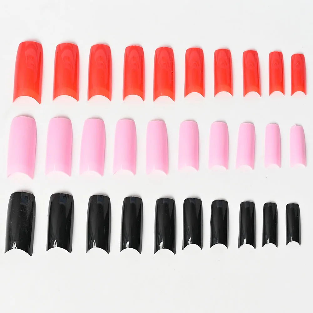 100Pcs Acrylic French Nail Tips - 6 Colors