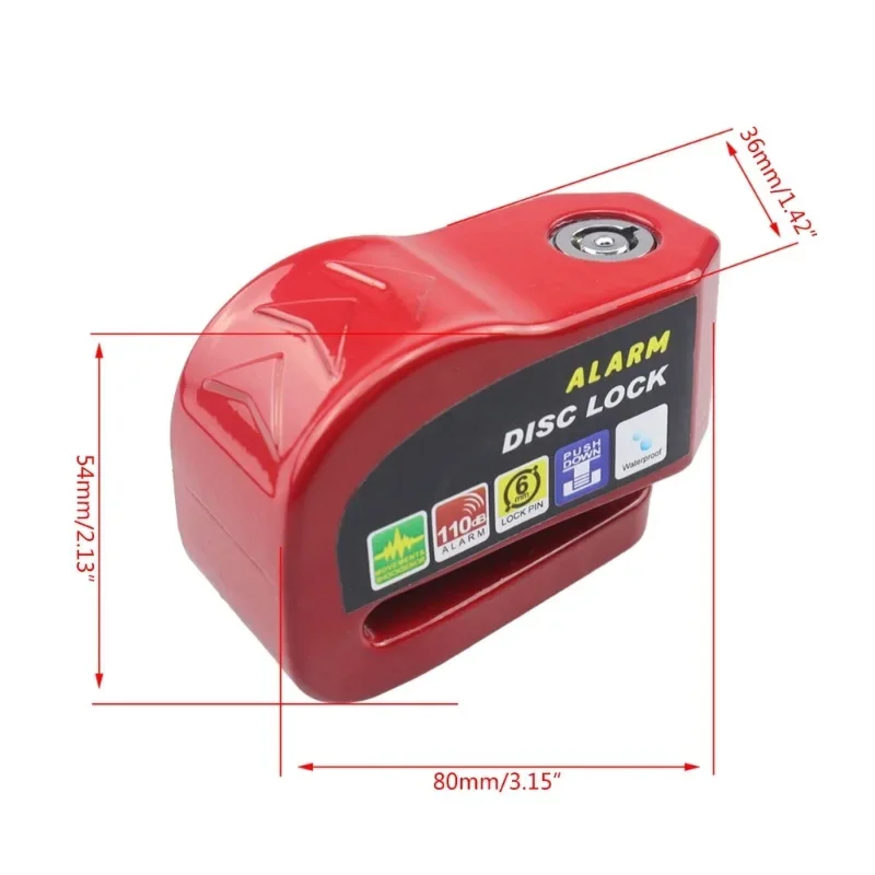 Motorcycle Lock Bicycle Alarm Safety Protection Padlock Disc Aluminum Alloy Anti-Theft Reminder Rope Bag Motorcycle Accesso for motorcycle lock